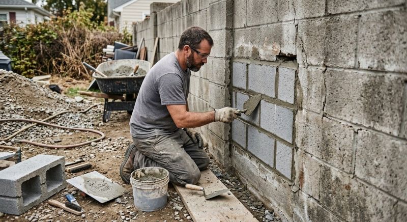 Cinder Block Wall Repair in Buena Park, CA