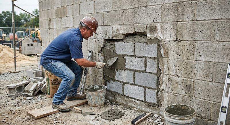 Cinder Block Wall Repair in Norwalk, CA
